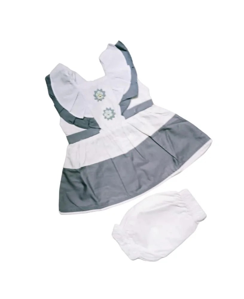 Baby Girl Cotton Frock & Shorts Set 1-3M