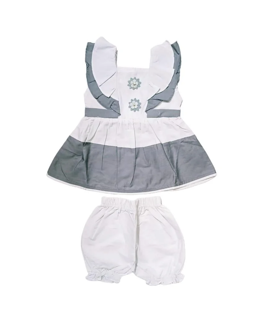 Baby Girl Cotton Frock & Shorts Set 1-3M