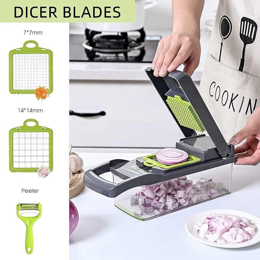 Rectangle Chopper Black & Green Manual Food Chopper ABS Plastic Kitchen Tool – Markaz ...
