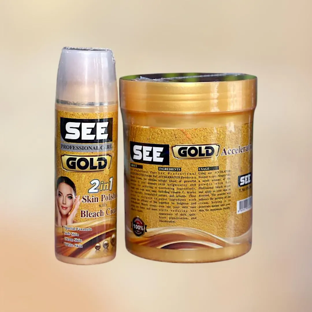 Gold 2-in-1 Skin Polisher Cream Whitening Brightening for All Skin Types