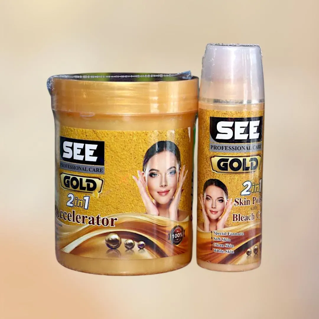 Gold 2-in-1 Skin Polisher Cream Whitening Brightening for All Skin Types