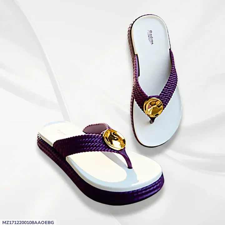 Women's Purple Rhinestone Thong Sandals