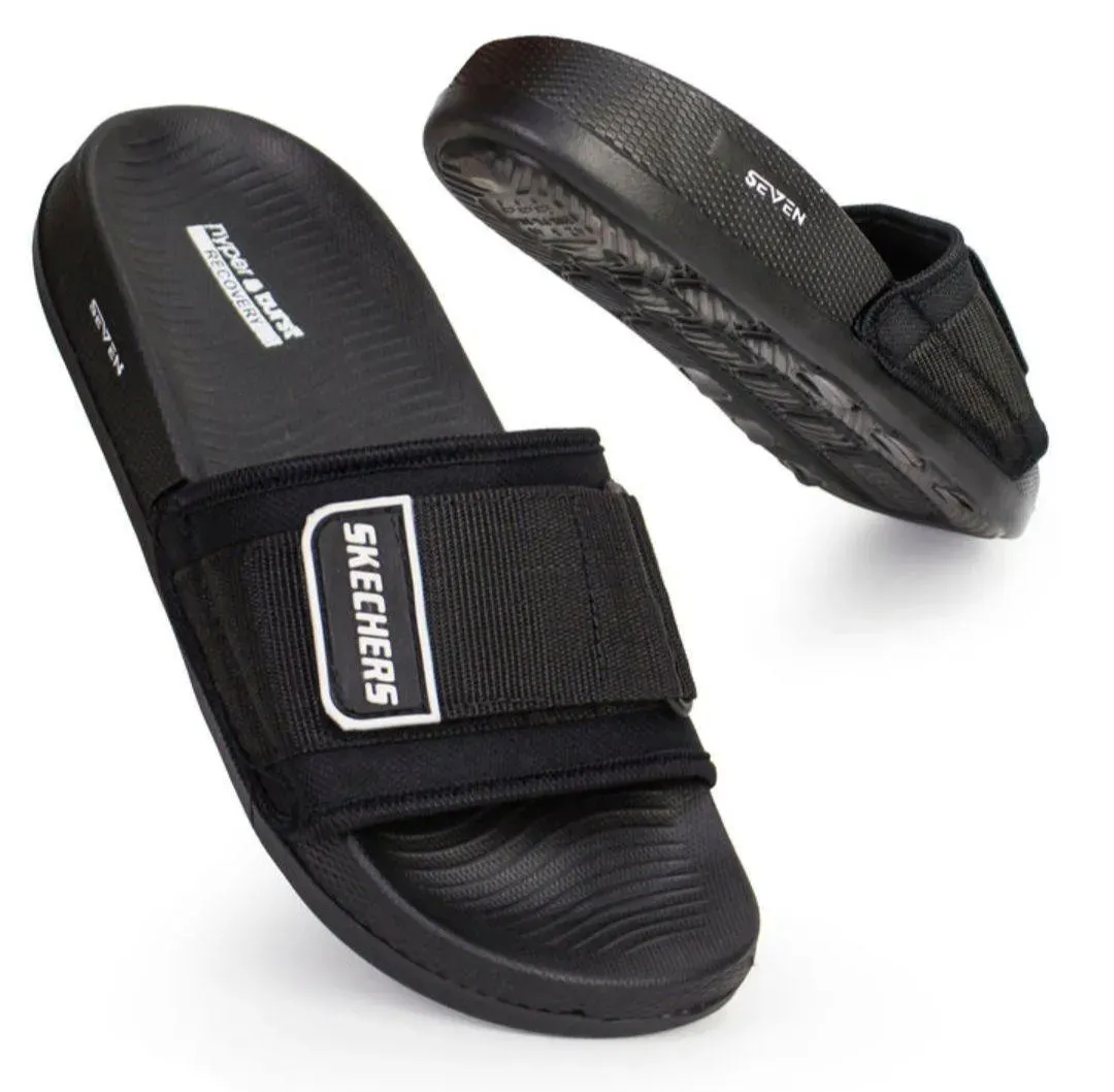 Black Casual Slide Slippers for Hot Weather
