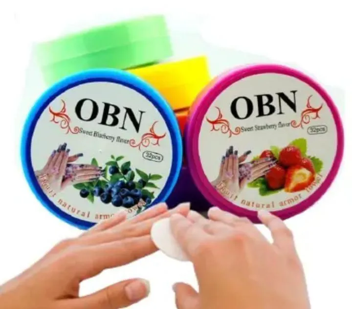 OBN Sweet Orange Nail Polish Wipes Pack of 2