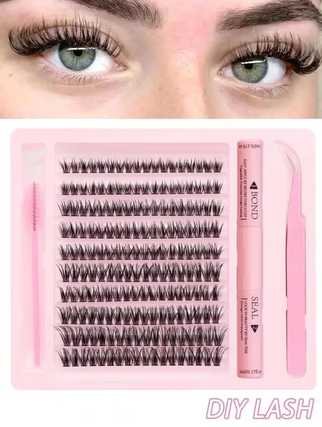 3 In 1 Eyelash Kit With Glue &Applicator , Lashes Box 1 Pc
