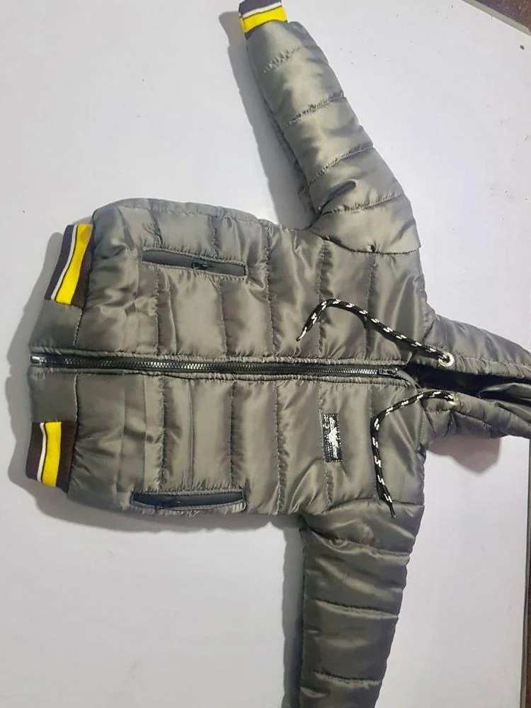Boy's Quilted Puffer Jacket Grey Winter Warm Lightweight