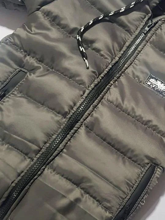 Boy's Quilted Puffer Jacket Grey Winter Warm Lightweight