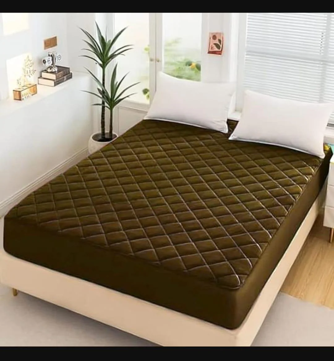 Green Quilted Waterproof Mattress Cover for Double Bed