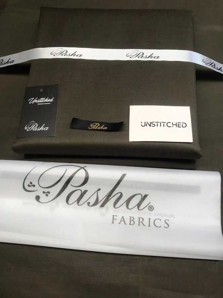 Men Unstitched Cotton Suit Olive Green Eid Formal Wear