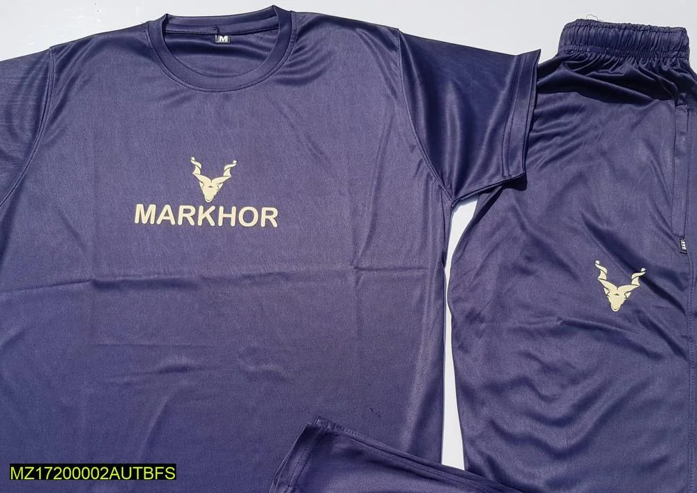 Men Markhor Logo Micro Interlock Track Suit Navy Blue