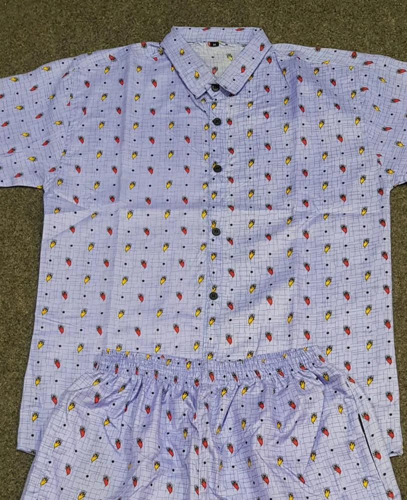 Men Cotton Printed Co-Ord Set Medium to XL