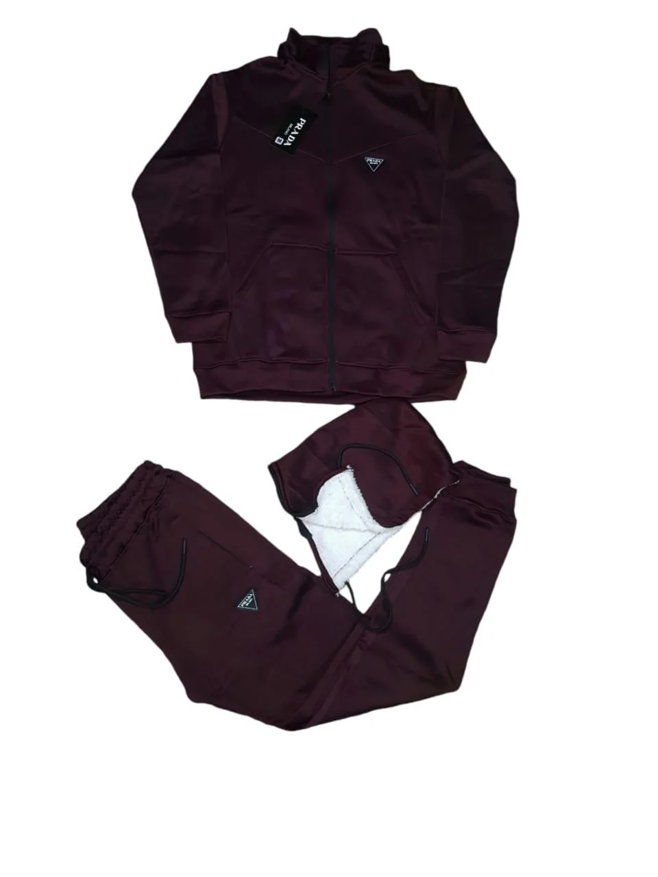 Maroon Dryfit Hoodie Track Suit 2 Pcs Unisex