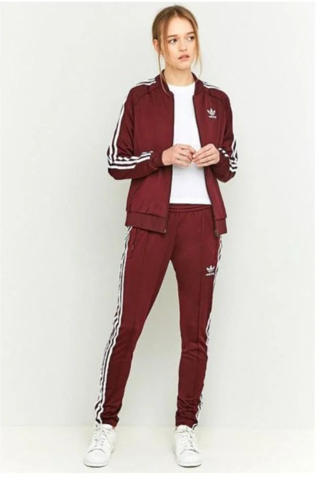 Maroon Unisex Track Suit with 3 Stripe & Collar
