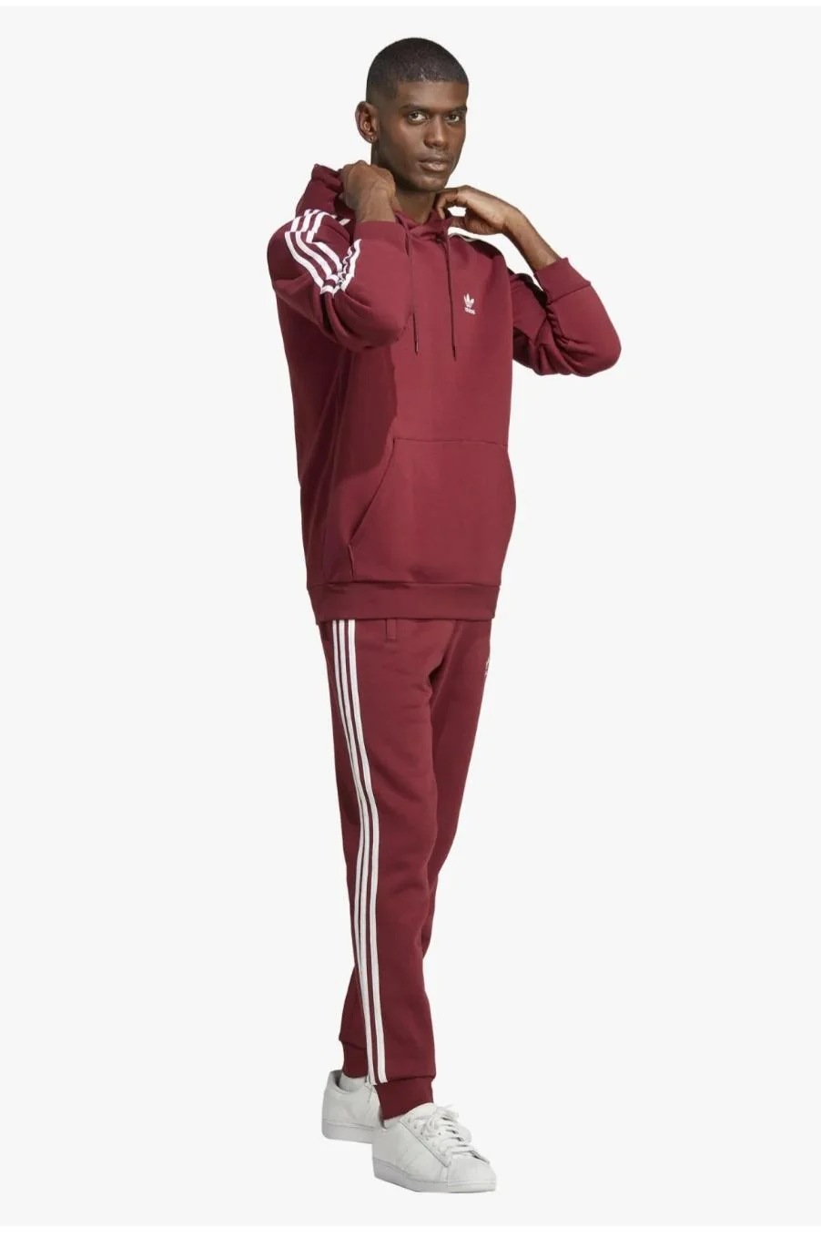 Maroon Unisex Track Suit with 3 Stripe & Collar