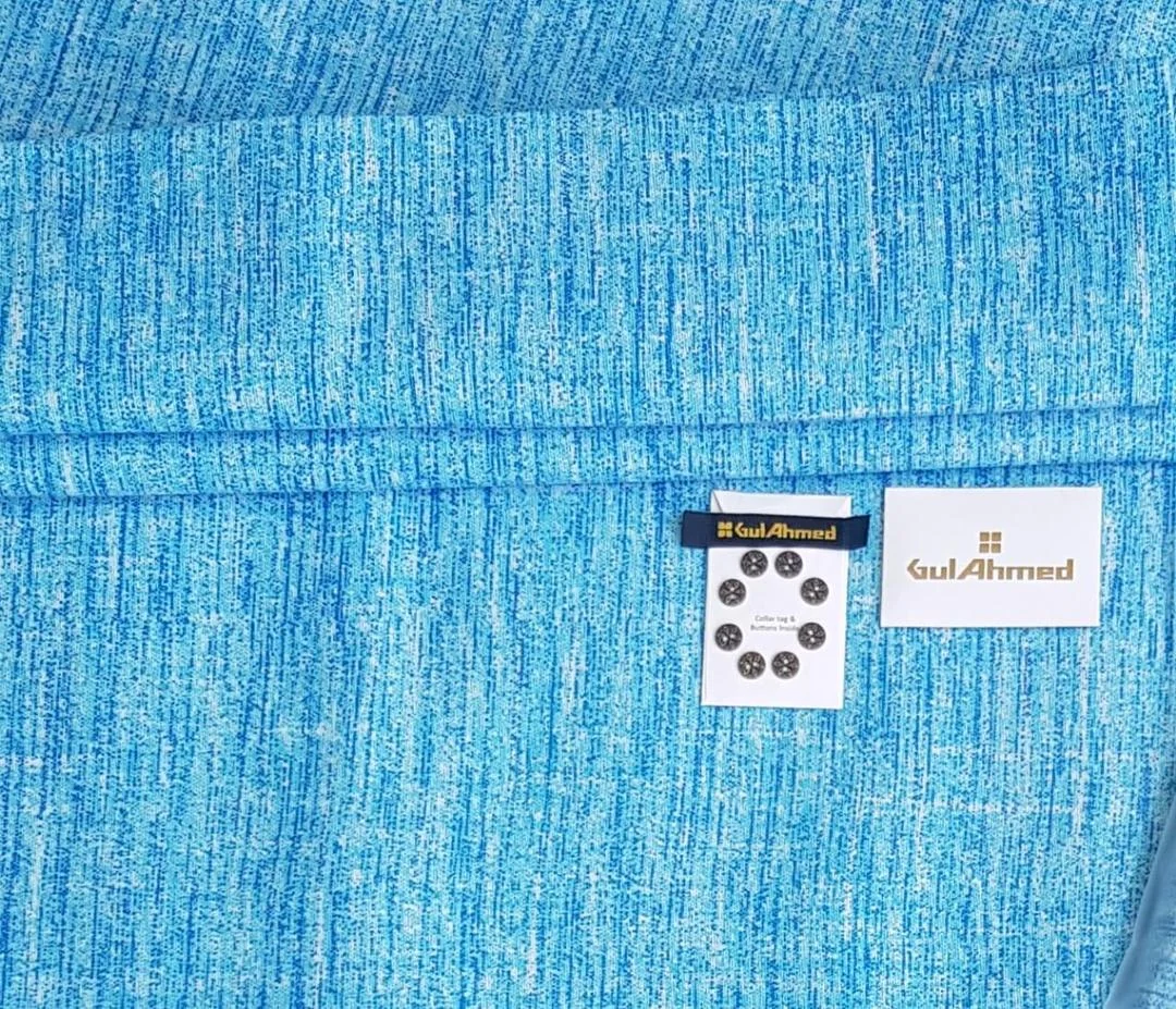 Gul Ahmed Men's Blue Cotton Khaddar Suit Winter Office Casual