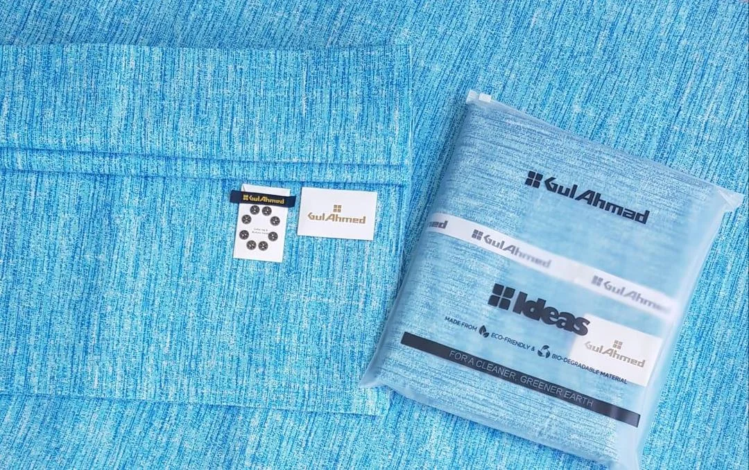 Gul Ahmed Men's Blue Cotton Khaddar Suit Winter Office Casual