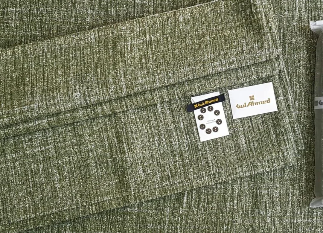 Gul Ahmed Khaddar Men Suit Winter Warm Textured Green