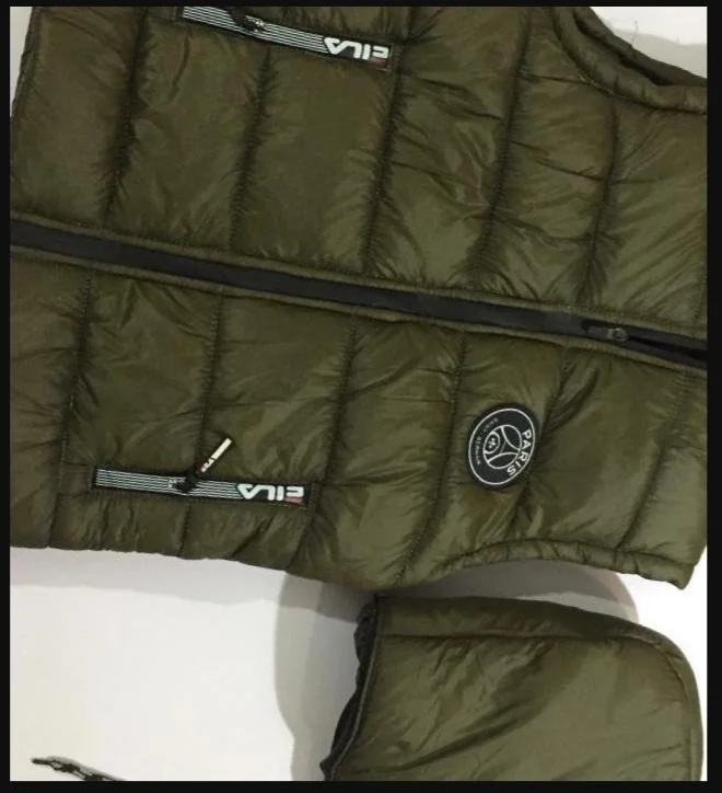 Green Sleeveless Paris Logo Jacket for Men