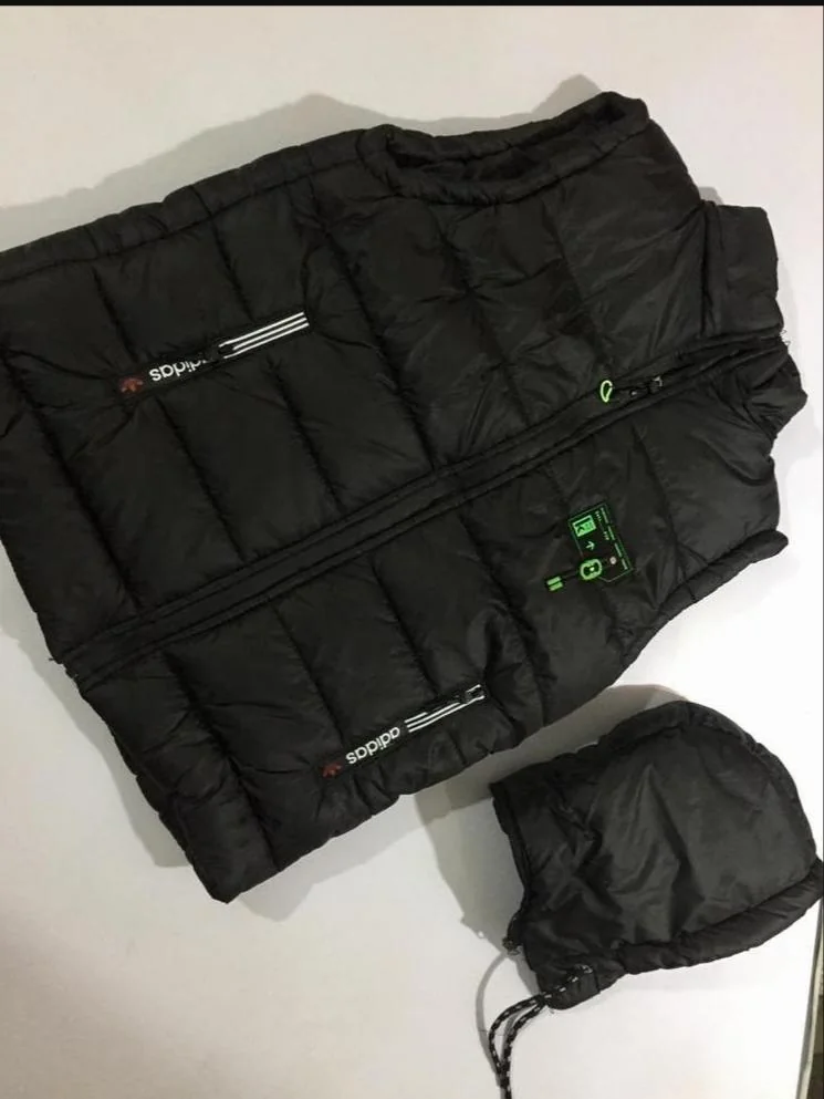 Men's Sleeveless Puffer Jacket Black Parachute Hooded