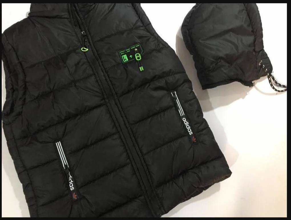 Men's Sleeveless Puffer Jacket Black Parachute Hooded