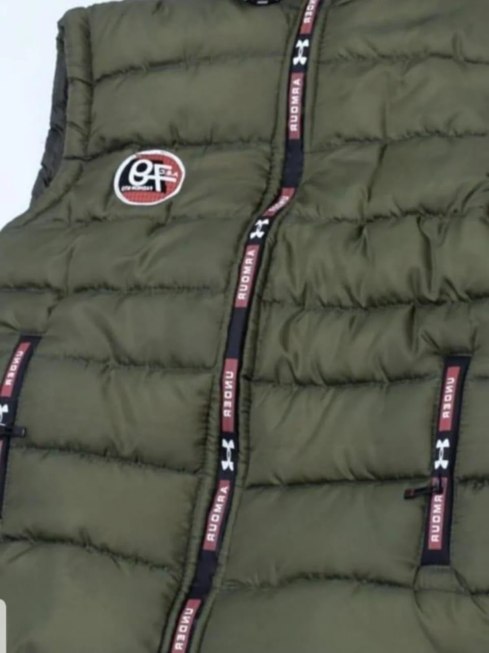 Sleeveless Hoodie Jacket Green Quilted Winter Warm