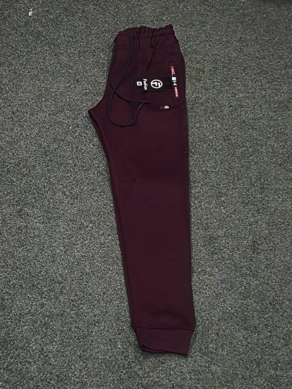 Maroon Fleece Trousers for Men Winter Warm Fit