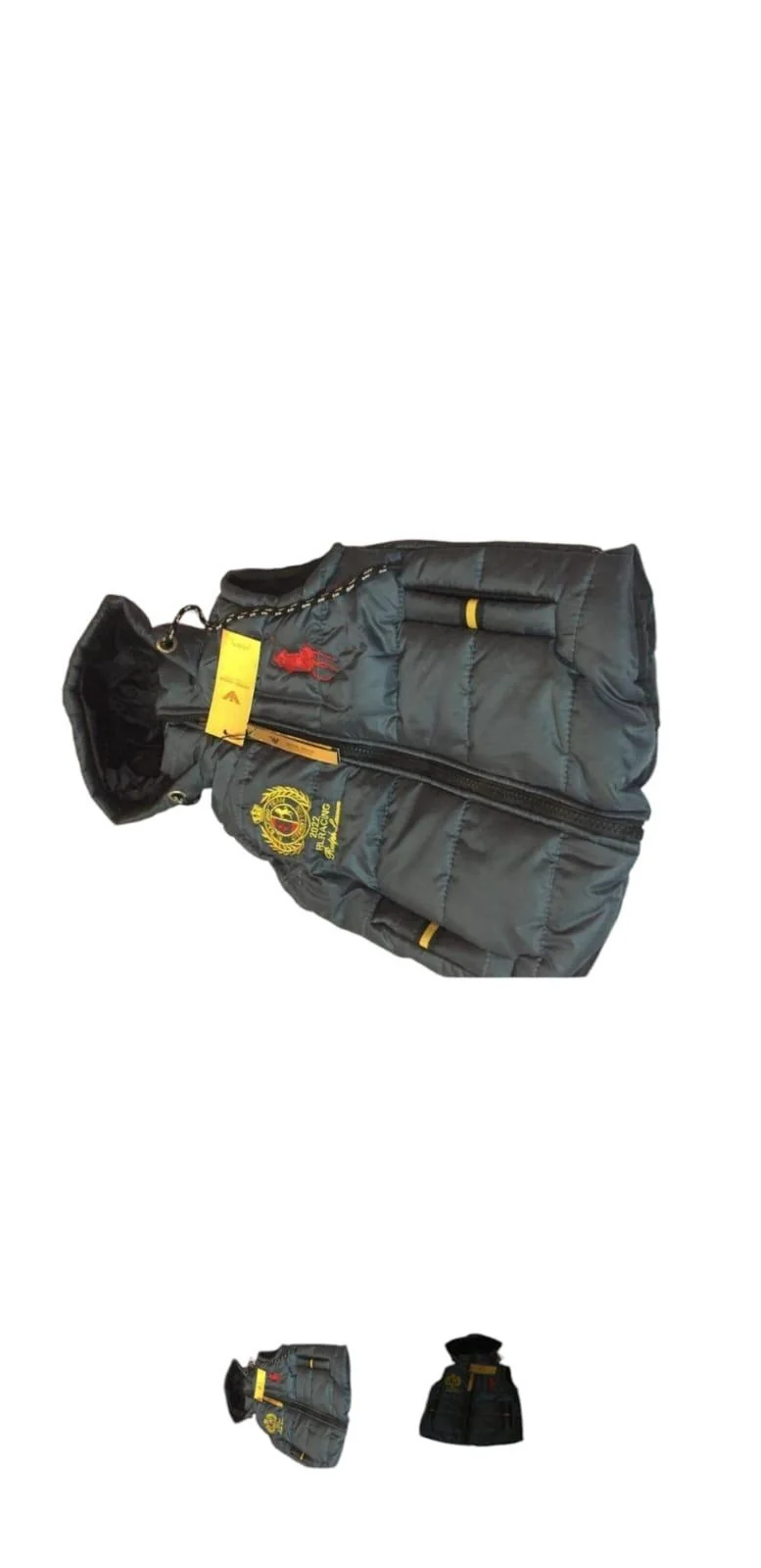 Black Hooded Sleeveless Jacket for Boys 5-10 Years