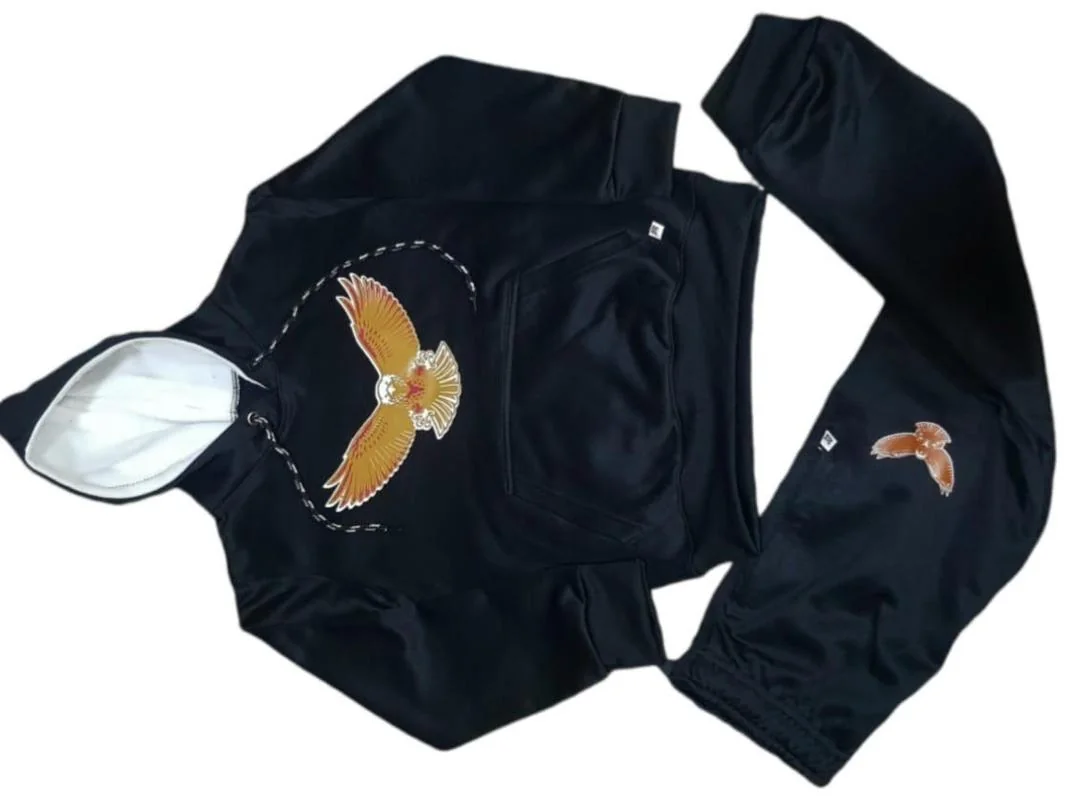 Unisex Fleece Shirt & Trouser Set Black 5-14 Years