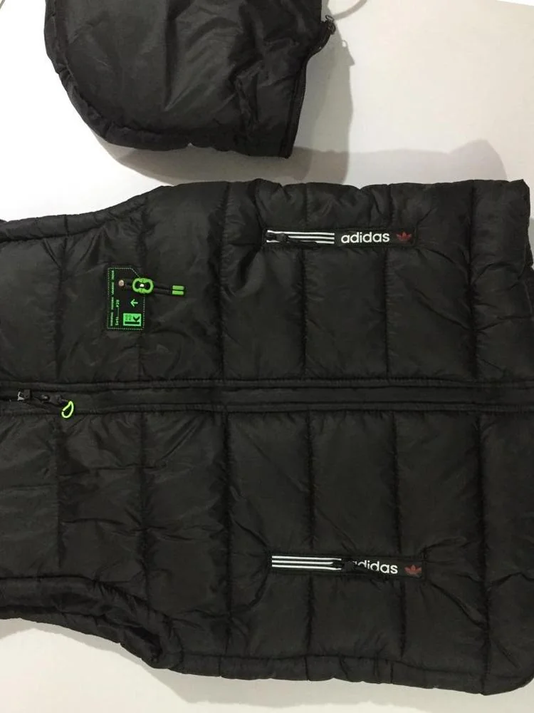 Men's Black Parachute Puffer Jacket with Hood
