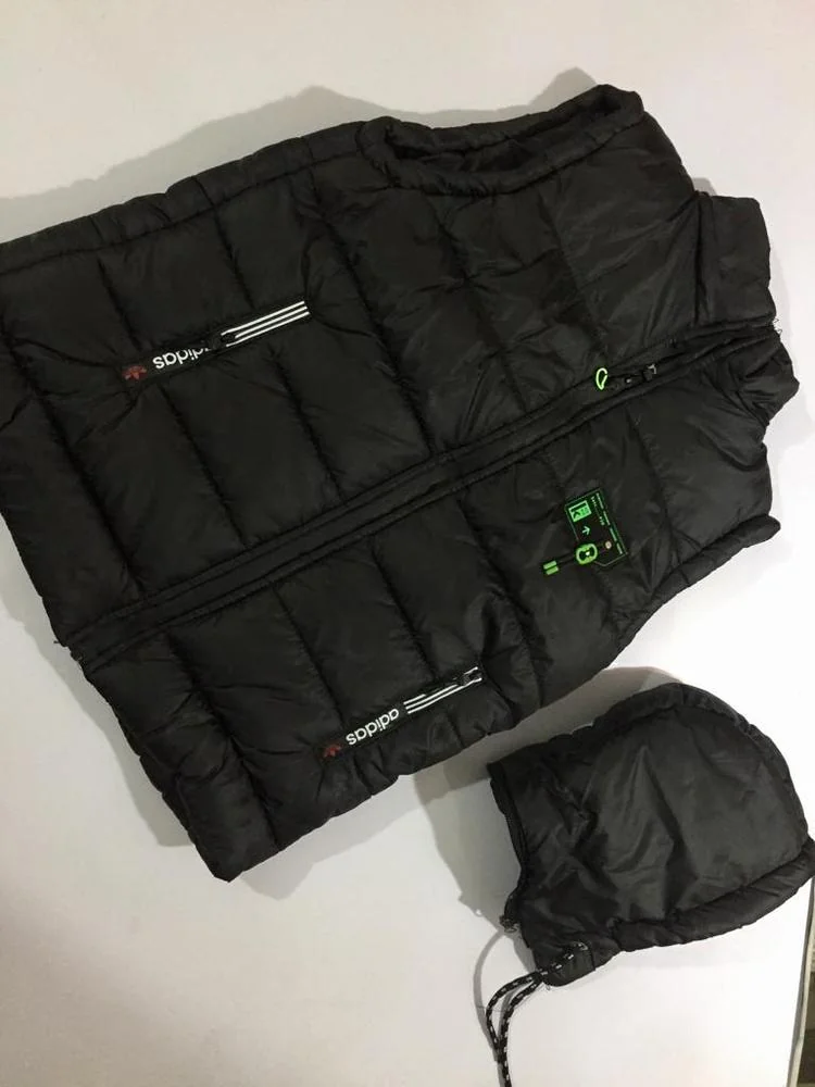Men's Black Parachute Puffer Jacket with Hood
