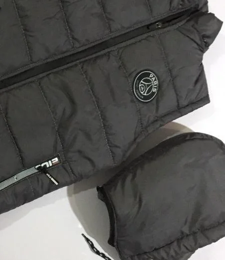 Men's Sleeveless Parachute Jacket Black Winter Warm Parachute Filling