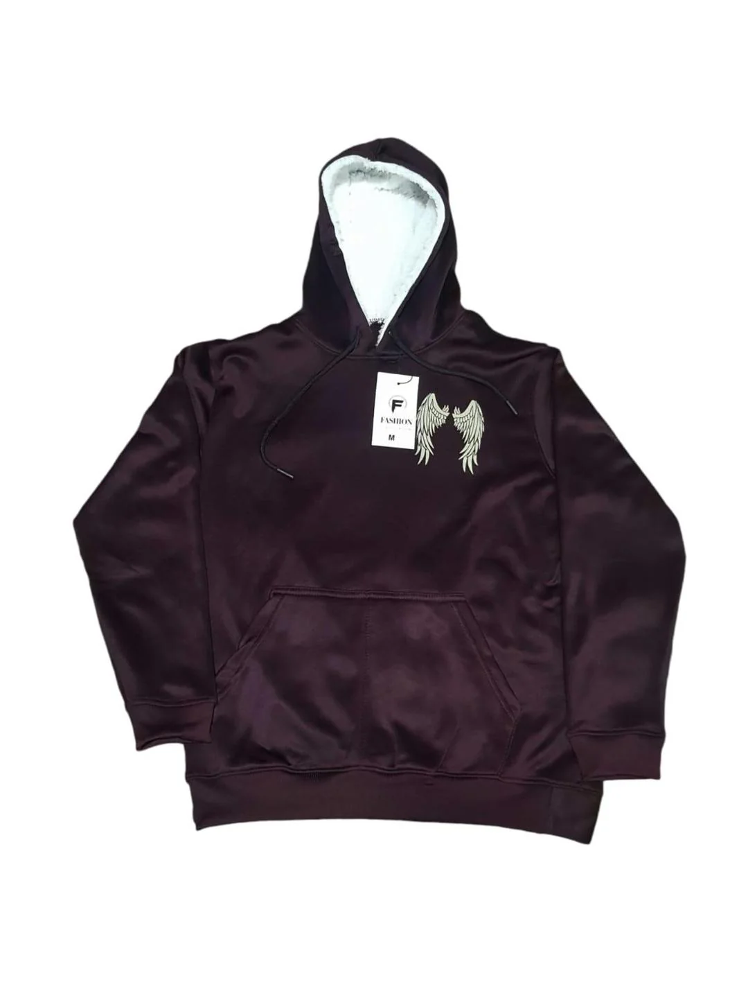 Men Maroon Fleece Hoodie with White Lining