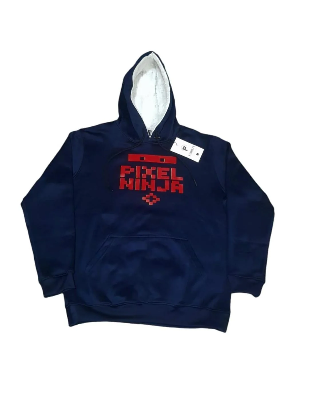 Men Blue Pixel Ninja Hoodie Medium to XL