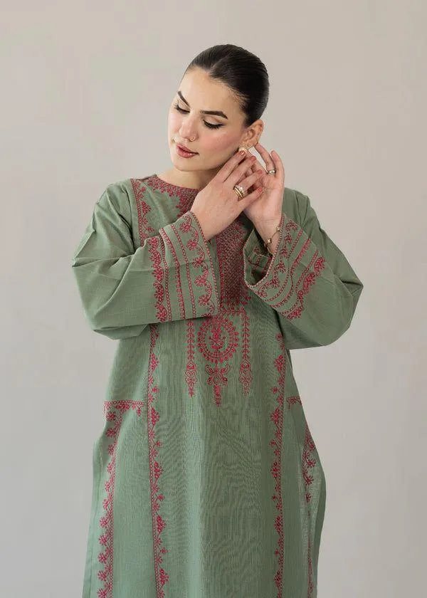 Green Embroidered 3-Piece Lawn Suit for Women