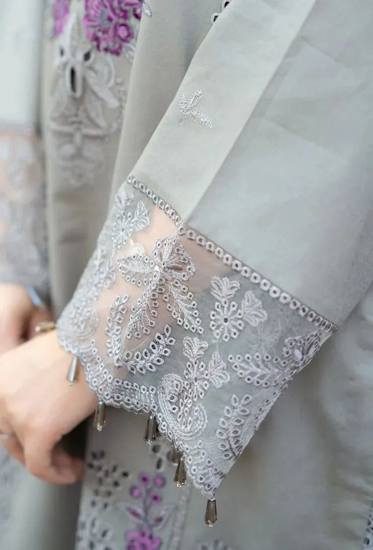 Grey Embroidered 3-Piece Women's Suit Set
