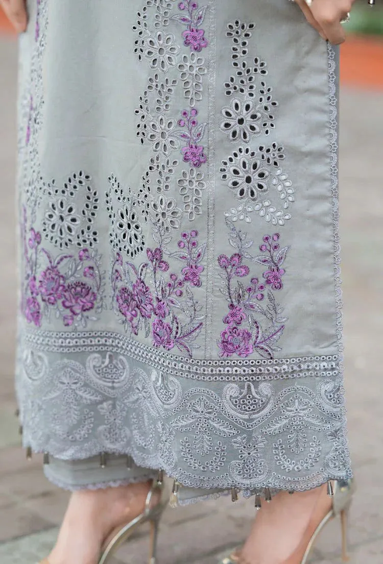Grey Embroidered 3-Piece Women's Suit Set