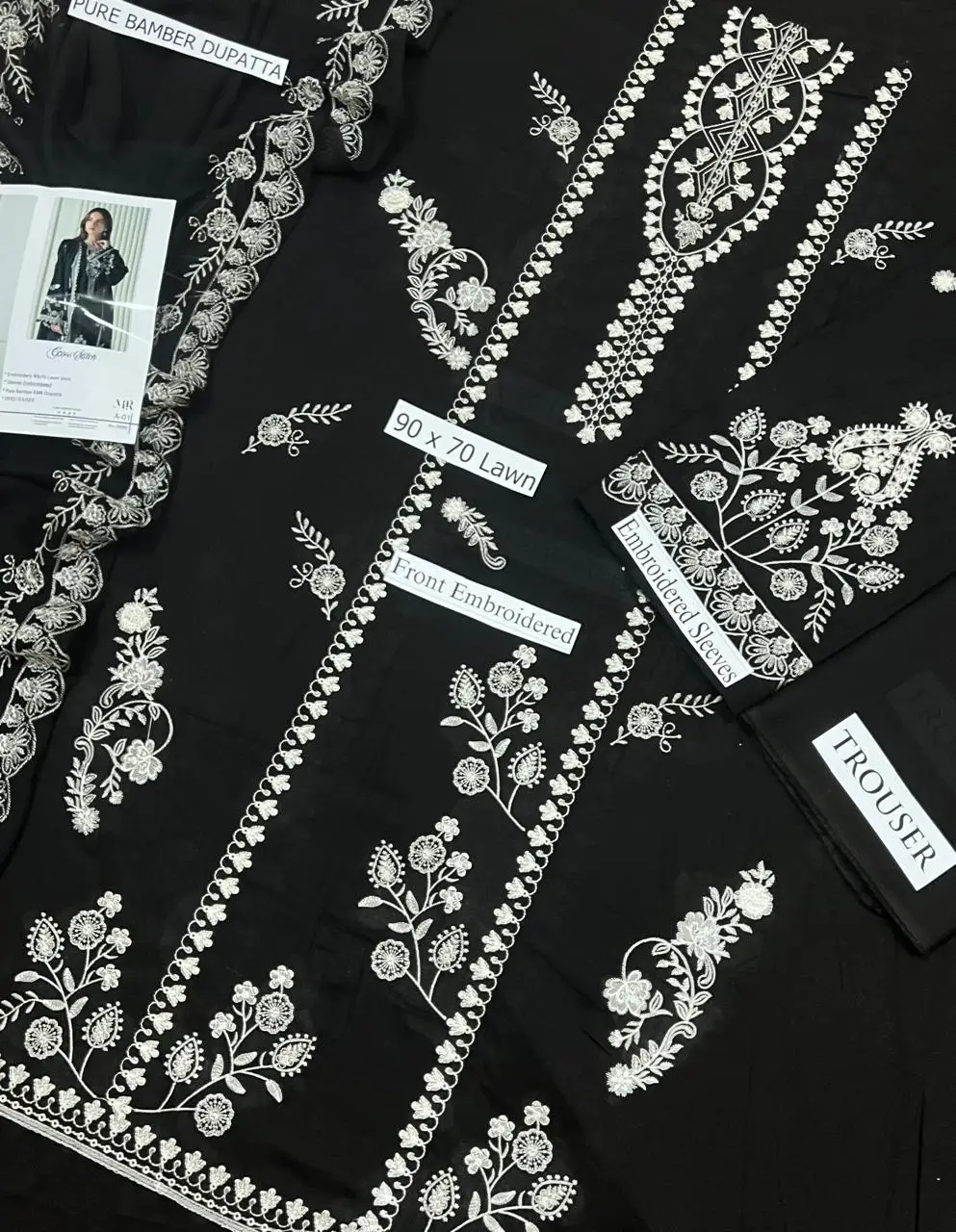 3 Pcs Women's Unstitched Embroidered Suit ALLHAMDULILLAH SUMMER COLLECTION CROOS STITCH
