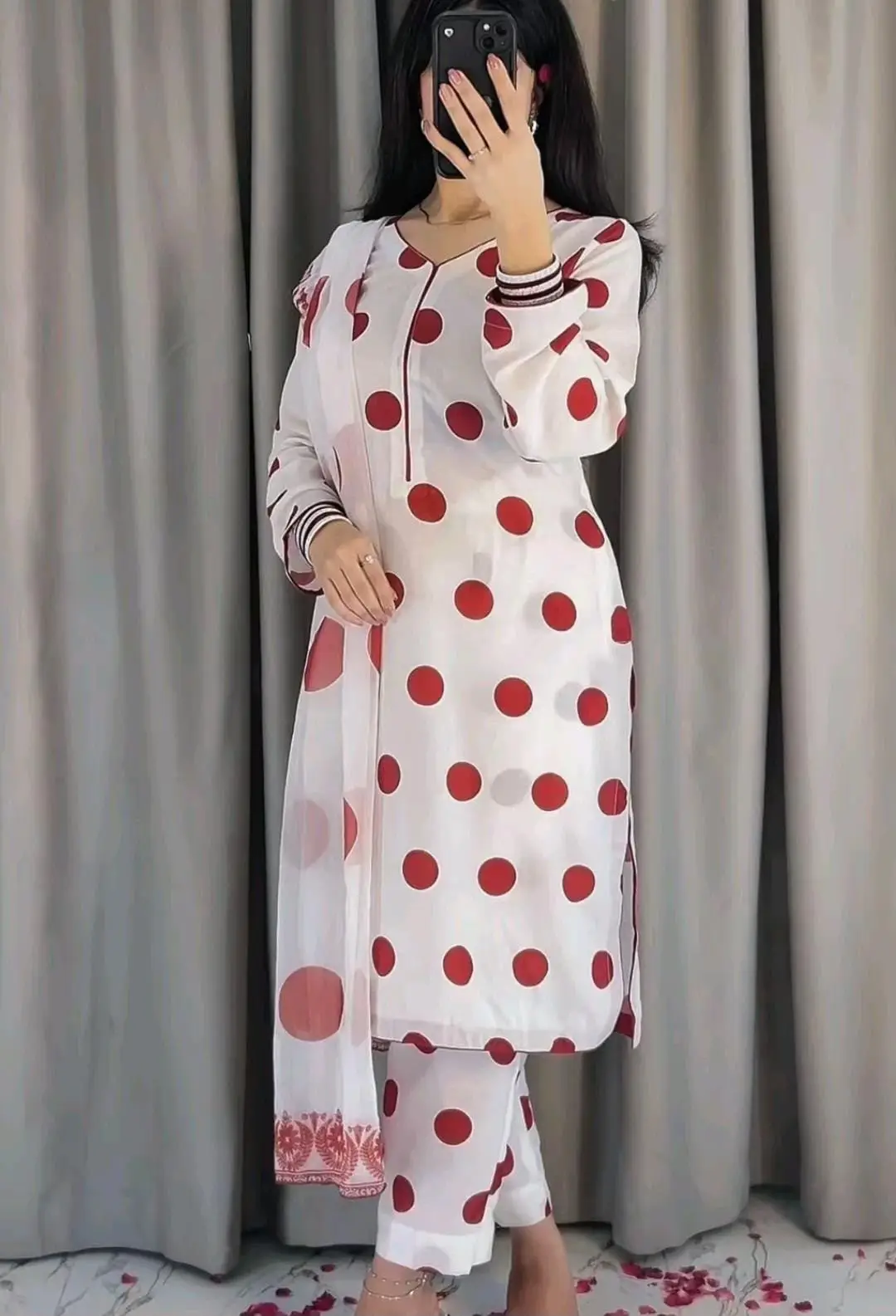 3 Pcs Women's Unstitched Digital Print Suit