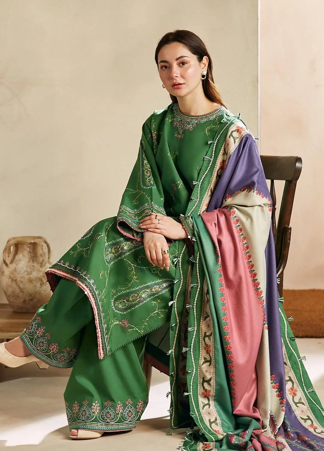 3 Pcs Women's Unstitched Embroidered Suit