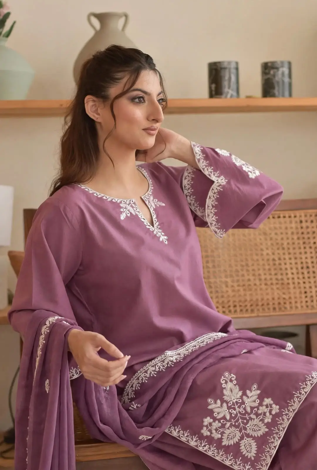 3 Pcs Women's Unstitched Embroidered Suit