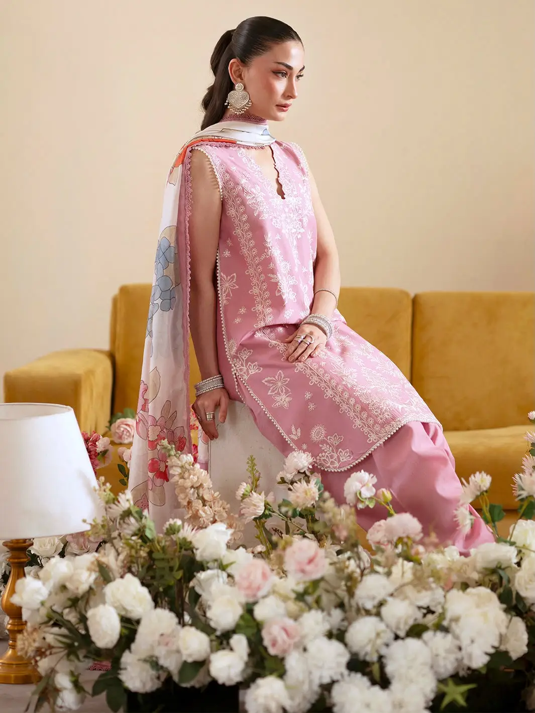 3 Pcs Women's Unstitched Embroidered Suit