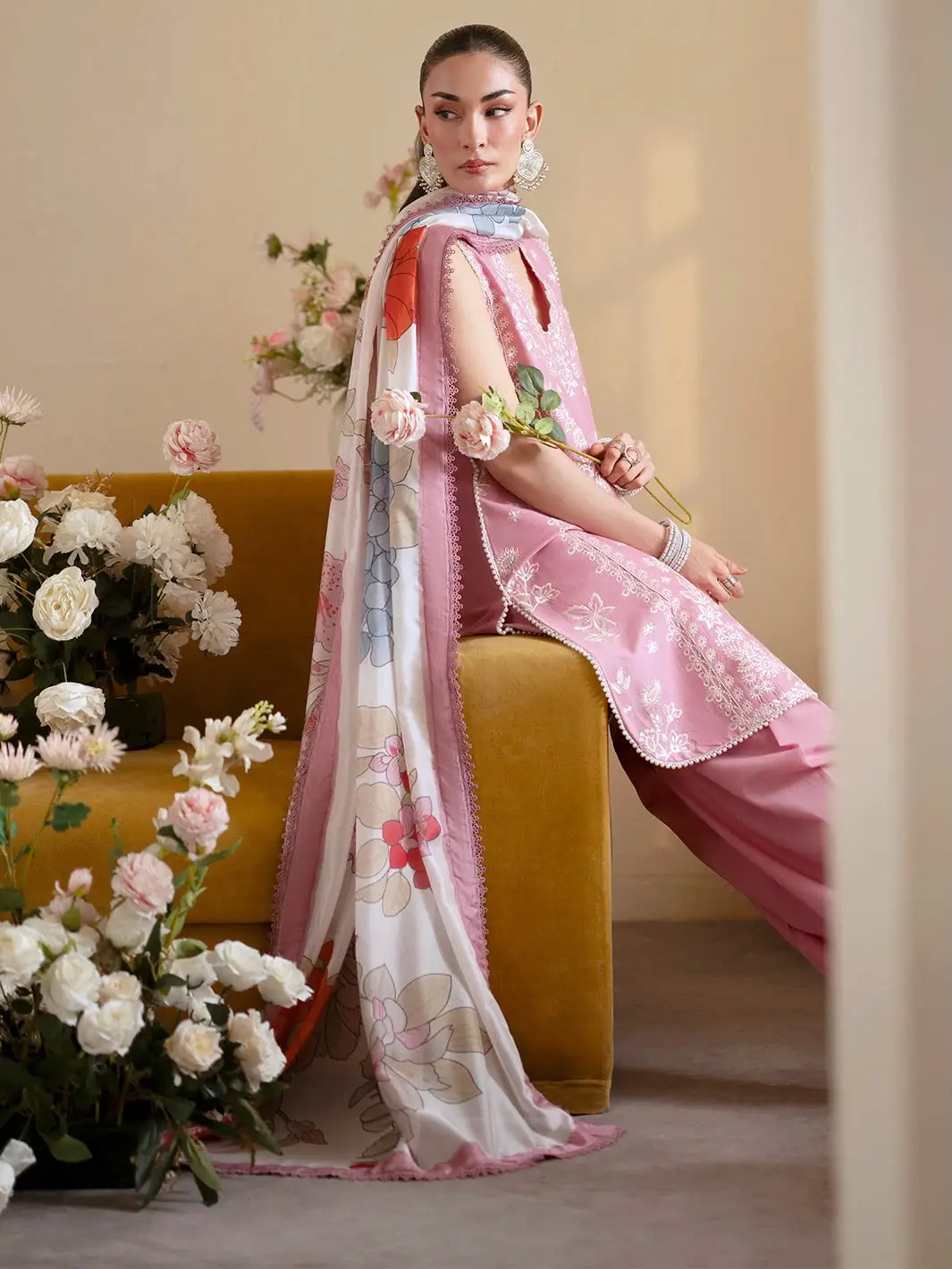 3 Pcs Women's Unstitched Embroidered Suit