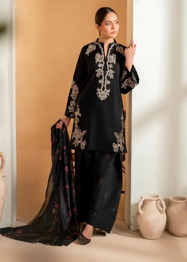 3 Pcs Women's Unstitched Embroidered Suit