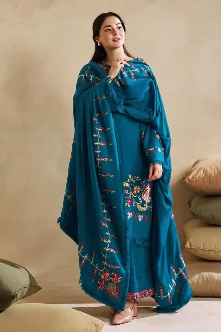 3 Pcs Women's Unstitched Embroidered Suit