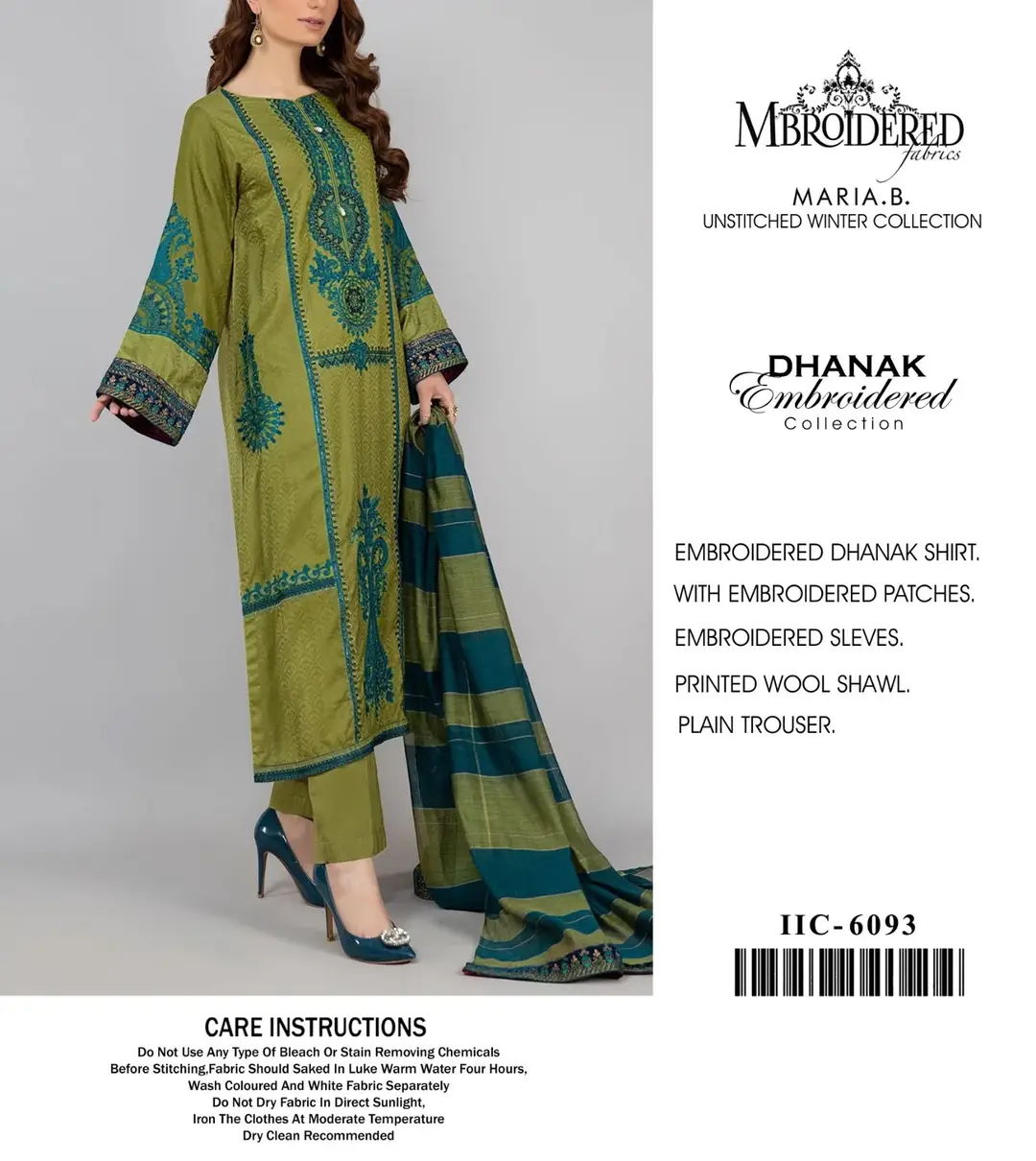3 Pcs Women's Unstitched Embroidered Suit