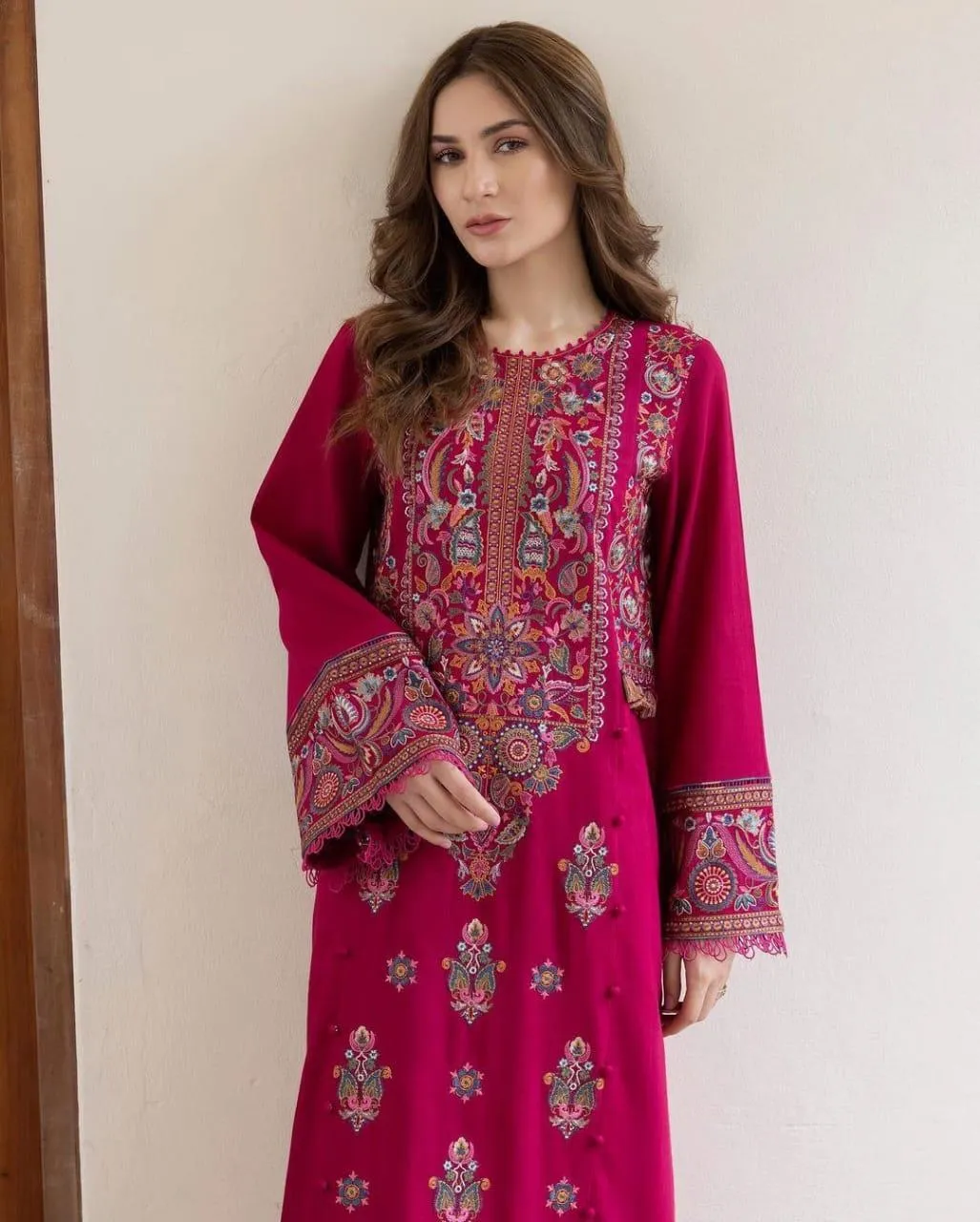 2 Pcs Women's Unstitched Embroidered Suit