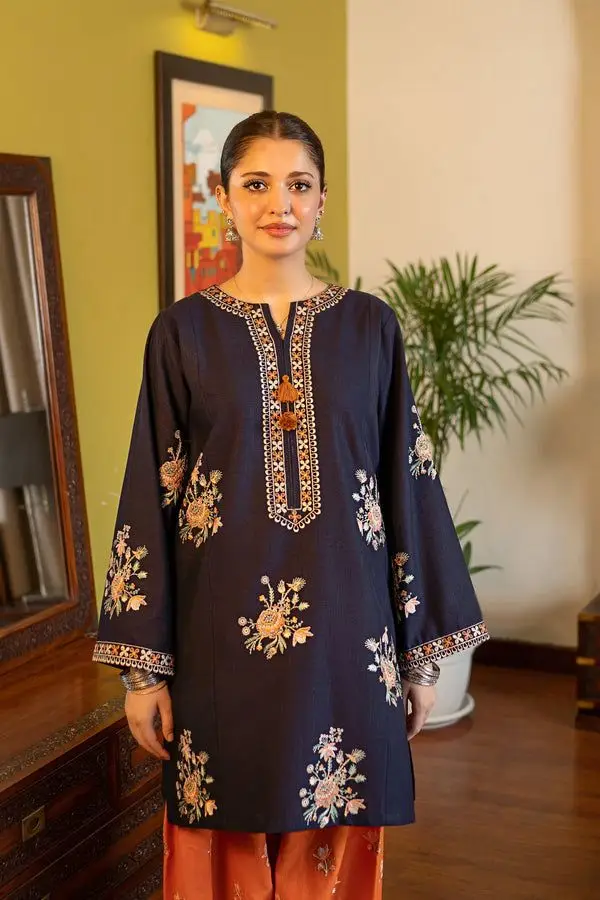 2 Pcs Women's Unstitched Embroidered Suit