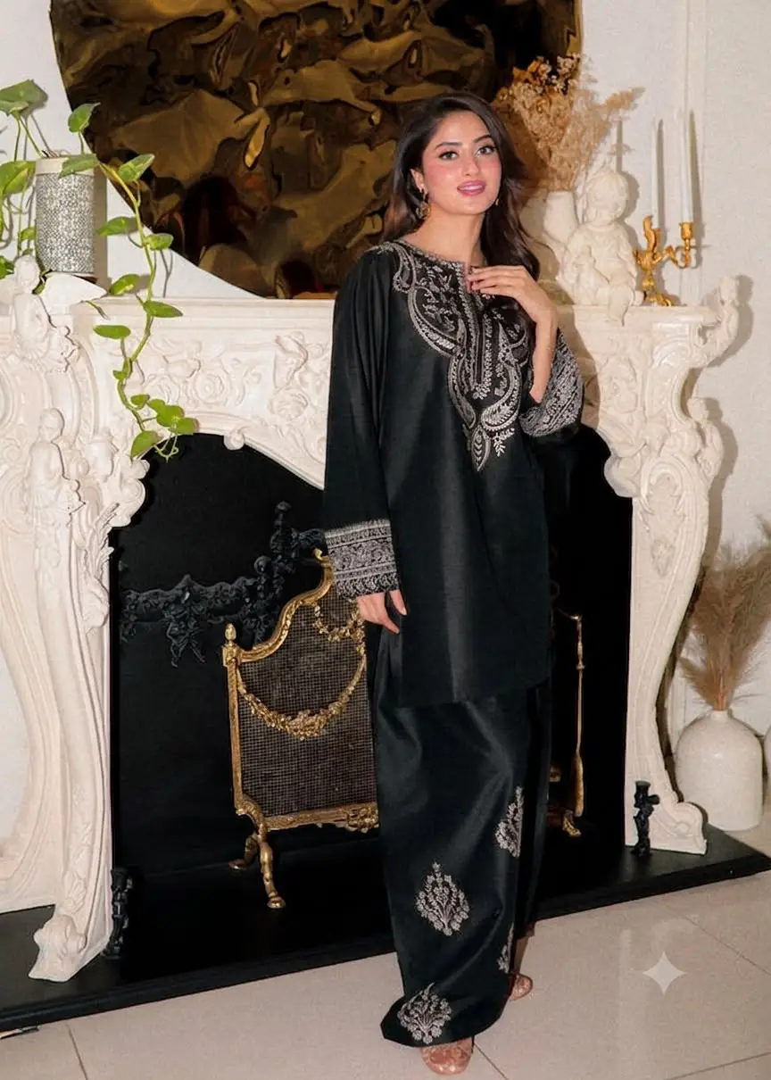 2 Pcs Women's Unstitched Embroidered Suit