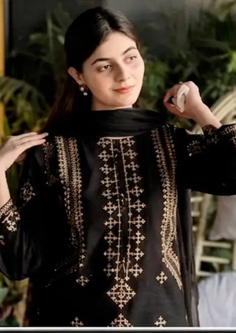 2 Pcs Women's Unstitched Embroidered Suit