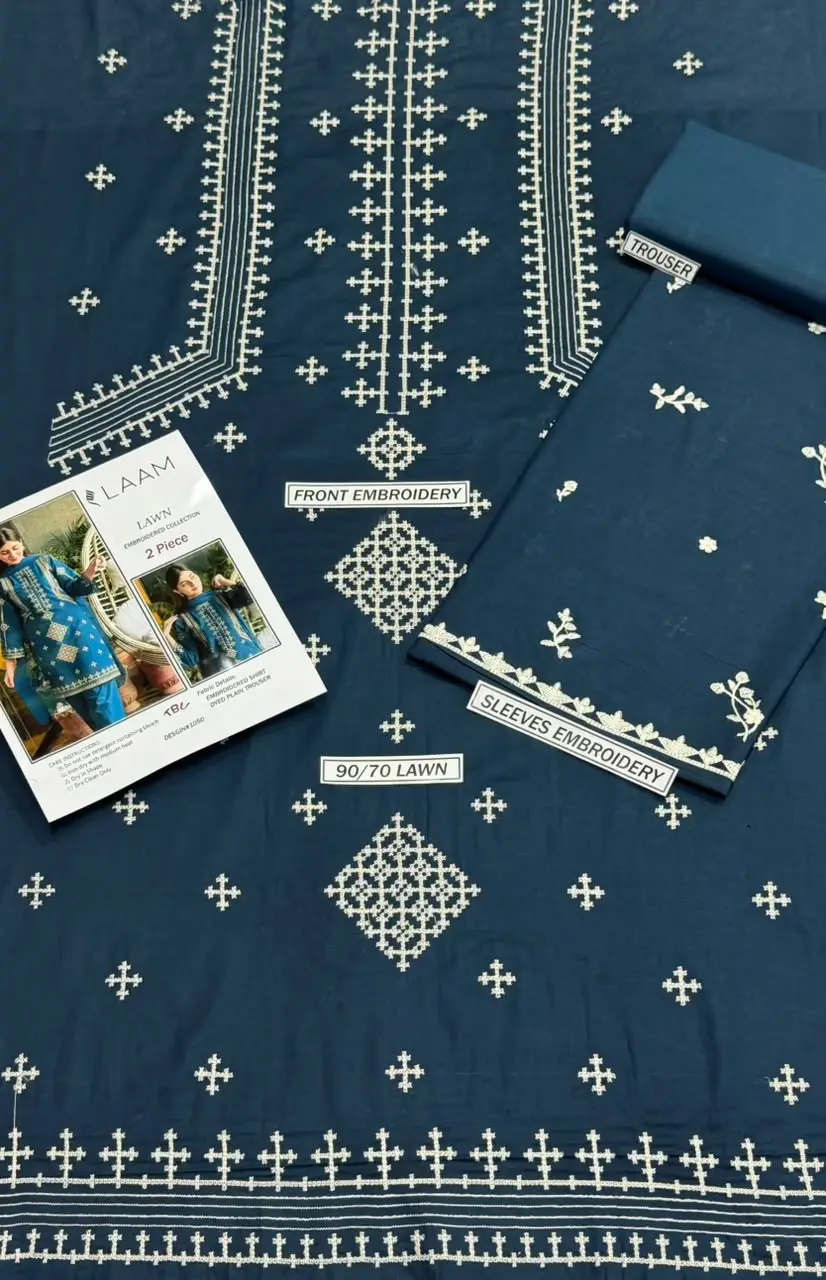2 Pcs Women's Unstitched Embroidered Suit